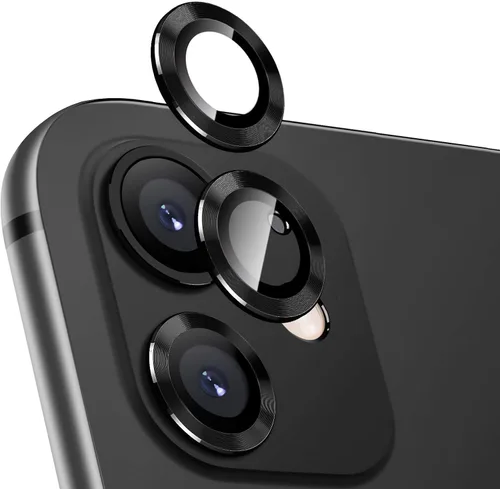 Miniatura 8 de LucBuy Protector de lente de cámara para iPhone 12 Pro Max, vidrio templado HD de alta calidad, aleación de aluminio, anillo individual, película