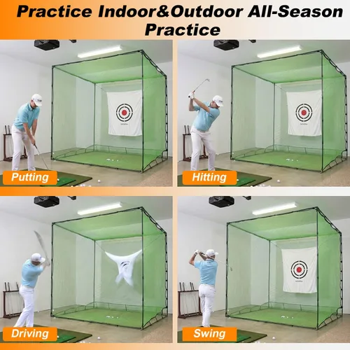 Miniatura 7 de Redes de práctica de golf para conducción en el patio trasero, uso en interiores, redes de conducción de golf resistentes para patio trasero, redes