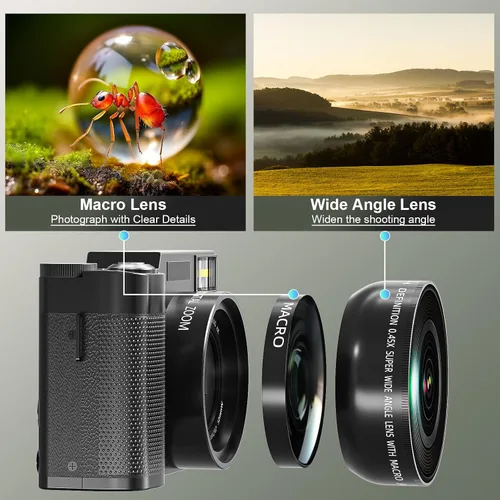 Miniatura 3 de Cámaras digitales de 48 MP para fotografía, cámara de video 4K para vloggers, cámaras de pantalla abatible de enfoque automático para fotografía
