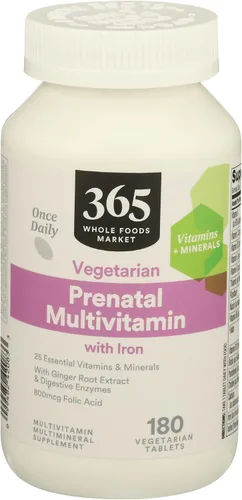 Miniatura 11 de 365 by Whole Foods Market, Multivitamínico prenatal con hierro, vegetariano, 90