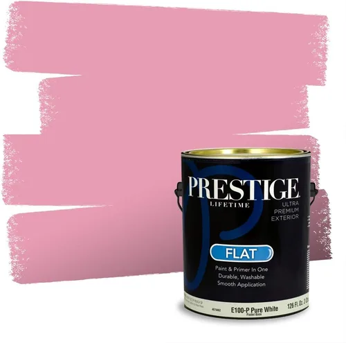 Miniatura 82 de Prestige Paints Pintura exterior e imprimación en uno, 1 galón, plano, coincidencia comparable de Valspar* Amber Rose*