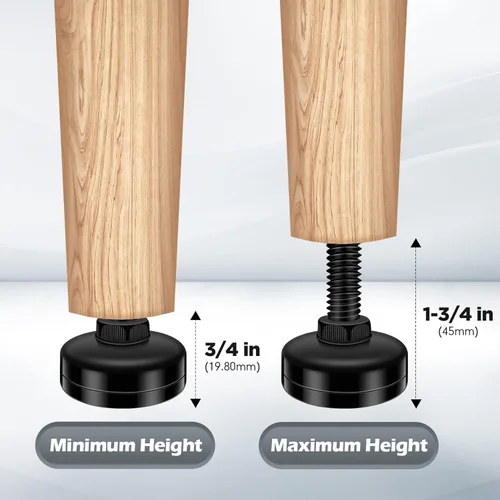 Miniatura 3 de Juego de 10 patas niveladoras ajustables para muebles, niveladores de patas ajustables para armarios, sofás, mesas, sillas, ajustador de altura