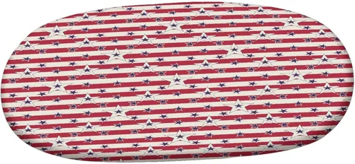 Miniatura 3 de Mantel ovalado ajustable para mesa de patio, poliéster elástico de Estados Unidos, mantel de mesa con estampado de patrón patriótico «Love My