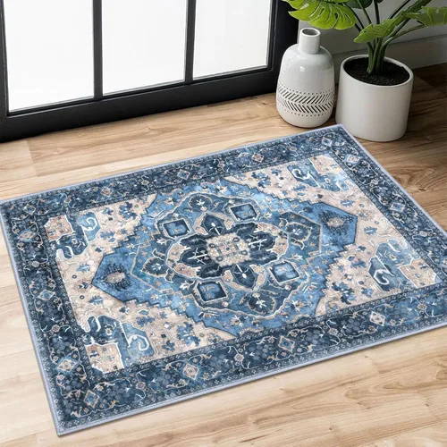 Miniatura 40 de SIILOOM Alfombra lavable de 2 x 3 pies, alfombra suave color taupe ceniza para entrada, tapete antideslizante para puerta de interior, tapete