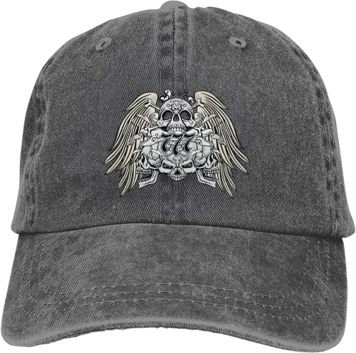 Miniatura 9 de Cowboy Hat Trendy Hats for Man and Women Djustable Four Season Outdoor Baseball Cap of Hell Skull with Angel Deep Heather