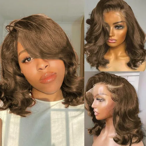 Miniatura 18 de Pelucas Douyin de llevar y usar sin pegamento de cabello humano predepiladas y precortadas onda corporal 2x6 con cierre de encaje HD de 30.48 cm