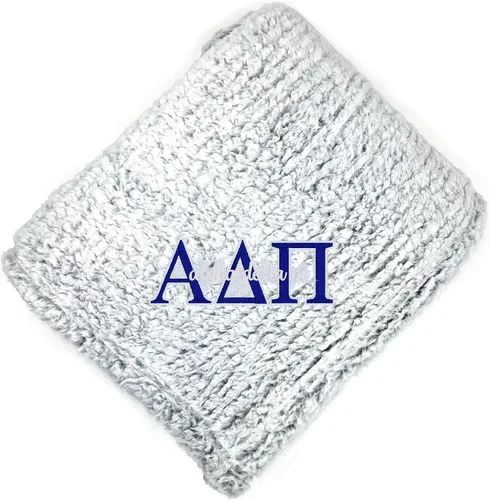 Miniatura 8 de Go Greek Chic Alpha Chi Omega - Manta de sherpa bordada (azul marino)