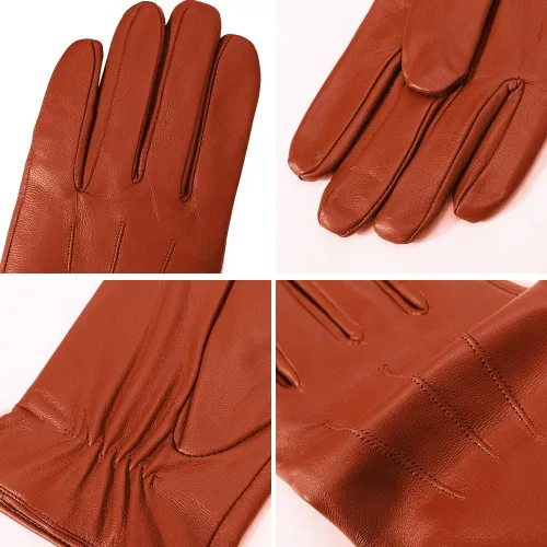 Miniatura 5 de Guantes de piel de cordero de napa de lujo para hombre