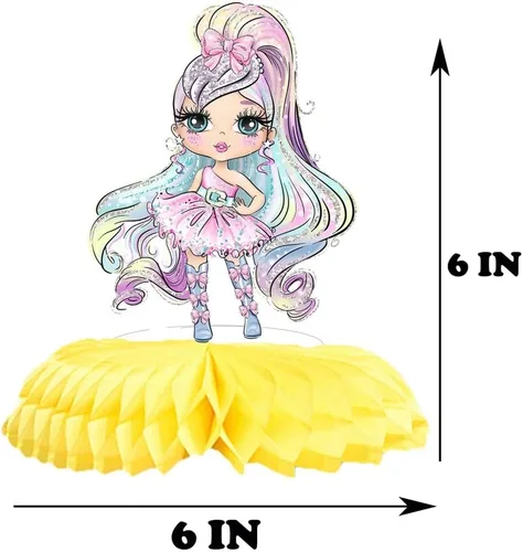 Miniatura 3 de Centros de mesa de panal para muñecas, 5 piezas de decoración de mesa para fiesta de cumpleaños de niñas, baby shower, suministros temáticos