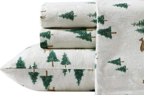 Miniatura 22 de Eddie Bauer - Sábanas de franela tamaño Queen, algodón resistente a las bolitas y arrugas, juego de sábanas con fundas de almohada y sábana ajustada