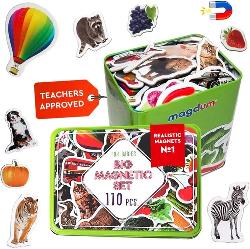 Miniatura 12 de Imanes de nevera para niños pequeños – magdum – 21 imanes familiares de granja para nevera – Lindos animales magnéticos para niños – Imán seguro