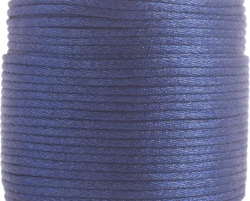 Miniatura 3 de KONMAY 80 Yardas 1.0mm Cordón Rattail de Nylon Satén Seda Trim Hilo para Cuentas para Nudos Chinos, Kumihimo, Trabajo con Cuentas, Macramé, 2-Azul