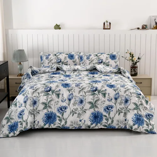 Miniatura 16 de SDIII - Juego de edredón de 3 piezas gris tamaño Queen con 2 fundas de almohada, juego de ropa de cama suave de microfibra cepillada gris para Gris