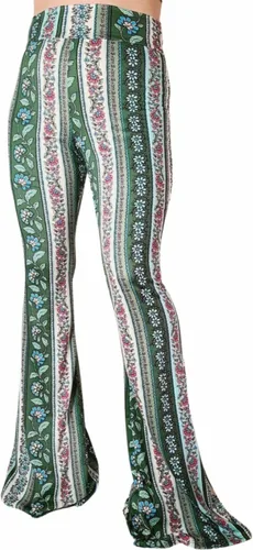 Miniatura 56 de ShopMyTrend - Pantalones de yoga largos con piernas anchas y acampanadas estilo palazzo, con cintura alta, para mujer