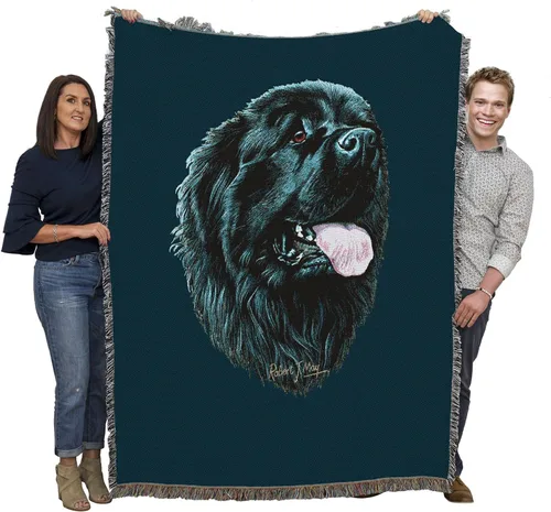 Pure Country Weavers Manta tejida Newfoundland Blue BG por Robert May - Manta de tapiz de algodón, fabricada en los Estados Unidos, 72 x 54 pulgadas