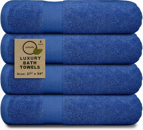 Miniatura 11 de Juego de 4 toallas de baño de lujo (27 x 54 pulgadas), toallas para baño, súper suaves, toallas altamente absorbentes para el hogar, spa, gimnasio