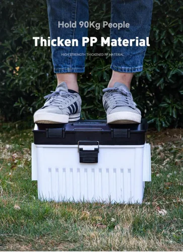 Miniatura 5 de KINGDOM Caja de almacenamiento de equipo de pesca anticaídas y resistente a la presión, capacidad de dos capas, hebilla independiente de 4.0 lbs