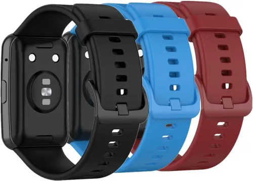 Miniatura 10 de Watch Strap compatible with Huawei Watch Fit,Adjustable Silicone Sports Strap Replacement Band for Huawei Watch Fit Smart Watch Negro + azul oscuro