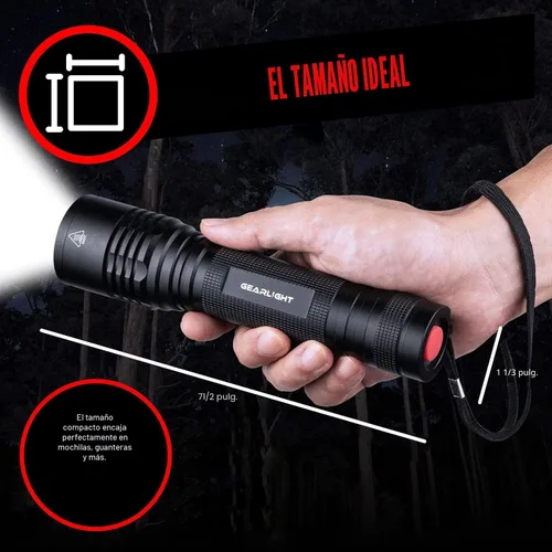 Miniatura 9 de GearLight S2000 - Linterna LED de alto lúmen, súper brillante, potente, táctica de tamaño mediano para actividades al aire libre y uso de emergencia