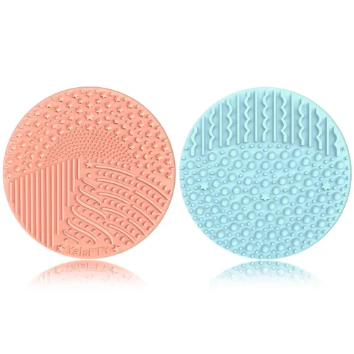 Miniatura 8 de YalsFTY - Limpiador de brochas de maquillaje de silicona, 2 piezas, herramienta de limpieza de almohadilla para cosméticos, función de doble cara