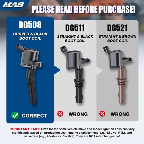 Miniatura 2 de MAS Juego de 8 bobinas de encendido DG508 y bujías Motorcraft SP493 compatibles con motores Ford Lincoln Mercury 4.6L DG457 DG472 DG491 F523