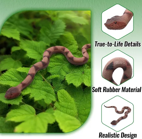 Miniatura 5 de Serpientes falsas de goma, juguete de serpiente de goma realista para mantener a los pájaros alejados para el jardín, juguetes de broma