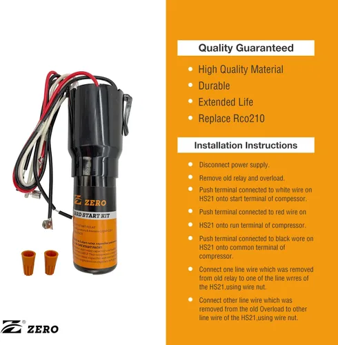 Miniatura 5 de Z Kit de arranque duro HS21 para compresor de congelador y refrigerador, reemplaza a RCO210, condensador de sobrecarga y arranque de relé 3 en 1