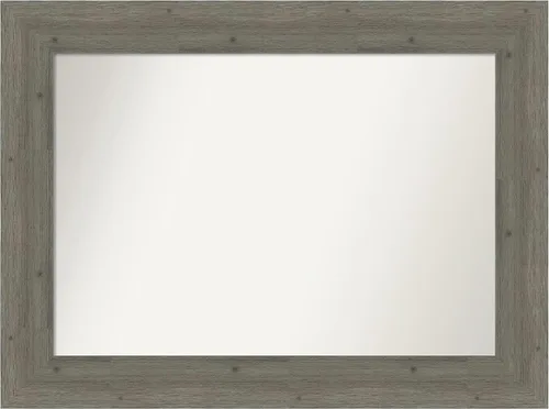 Miniatura 58 de Amanti Art Espejo de baño gris para sobre el fregadero, 27 x 27 pulgadas, espejo de tocador cuadrado gris, marco de madera rústica de campo medio