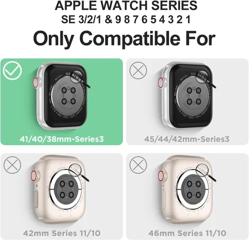 Miniatura 2 de DABAOZA - Correa compatible con Apple Watch de 49 mm, 46 mm, 45 mm, 44 mm, 42 mm, 41 mm, 40 mm, 38 mm, con protector, correa de TPU brillante
