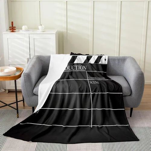 Miniatura 31 de Feelyou Manta de felpa para cine, manta de franela con patrón de palomitas de maíz para niños, niñas, adolescentes, póster de cine para todas