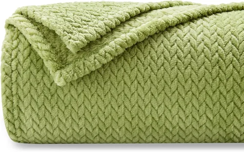 Miniatura 38 de NEWCOSPLAY Manta de Tiro Súper Suave Aqua Franela Sedosa Premium Fleece con Patrón de Hojas Ligera Manta de Cama para Uso en Todas las Estaciones