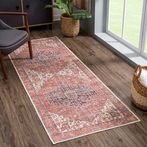Miniatura 84 de Bloom Rugs - Alfombra lavable, antideslizante, de 1,83 x 2,74 m, color beige/blanco claro con borde tradicional, para sala de estar, dormitorio
