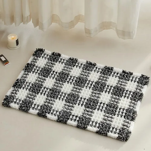 Miniatura 16 de TYUU Tapete de baño estilo gofre, tapete de baño bohemio, antideslizante, lavable, súper absorbente, de secado rápido, bonito tapete de baño