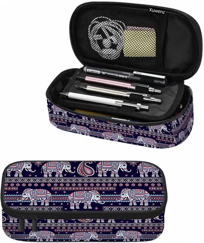 Miniatura 15 de Estuche organizador de lápices de alpaca, diseño de llama, hojas de animales, caja de papelería, caja de maquillaje, suministros escolares