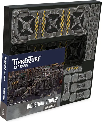 Miniatura 6 de TinkerTurf Terreno de ciencia ficción: conjunto de inicio industrial, tema abandonado, robusto, asequible, terreno a todo color de gran apariencia