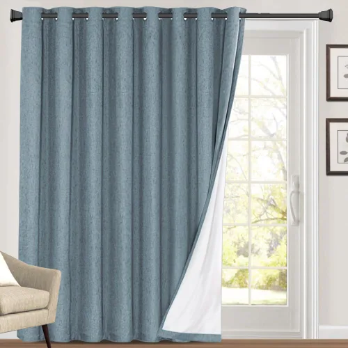Miniatura 32 de Primitive - Cortinas opacas 100 % de lino texturizado natural para dormitorio, sala de estar, cortinas para ahorra energía, tela de arpillera
