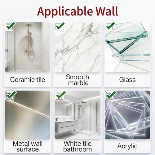 Miniatura 9 de Estante de ducha adhesivo de esquina sin taladro Organizador de baño de aleación de aluminio a prueba de óxido con soporte para afeitar