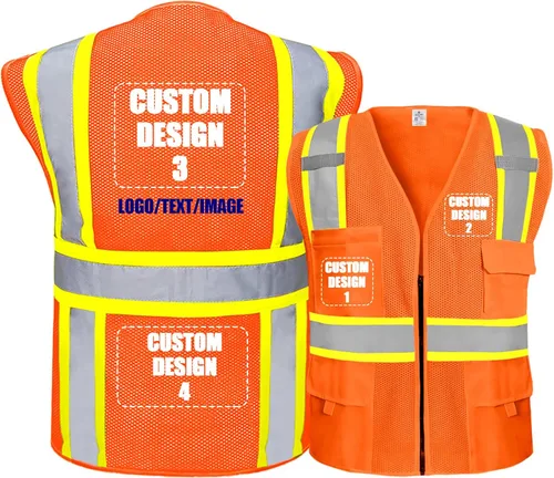 Chalecos de seguridad con logotipo personalizado (S, M, L, XL, 2XL, 3XL, 4XL) Chalecos de seguridad reflectantes de alta visibilidad Clase 2