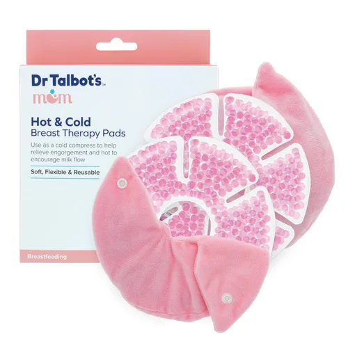 Dr. Talbot's Almohadillas de terapia de mama caliente y frío para mamá, 2 unidades, paquetes de gel reutilizables con fundas para alivio de