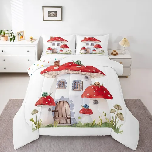 Miniatura 9 de Erosebridal Juego de ropa de cama para niños, tamaño individual, diseño de gatos de dibujos animados, para niñas, niños y adolescentes, edredón