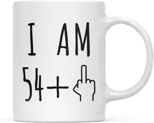 Miniatura 27 de Andaz Press Divertida taza de café de 11 onzas, regalo de broma de cumpleaños, I Am 49 + 1 dedo medio, 1 paquete, ideas de regalo de cumpleaños 50