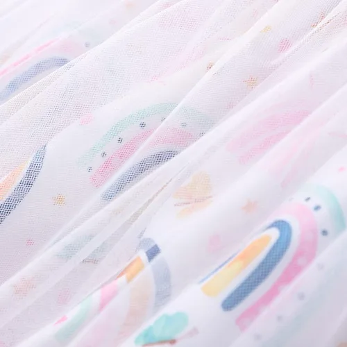 Miniatura 6 de Akyzic Vestido de tul para niños pequeños, disfraz de unicornio para cumpleaños, fiesta de princesa, falda tutú casual de verano para niñas