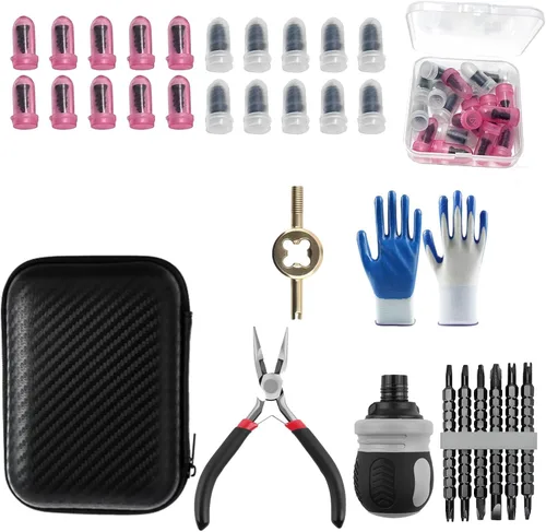 Kit de uñas de goma para reparación de neumáticos, kit de reparación rápida de tapones de tornillo de neumáticos, alicates de enchufe de parche y
