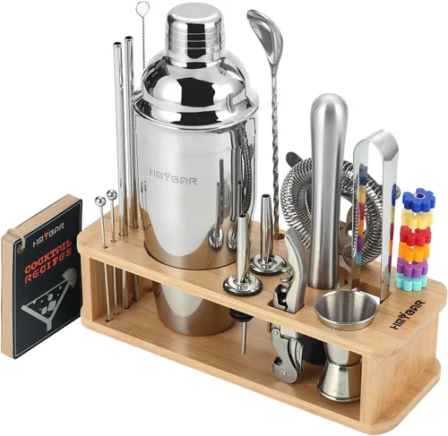 Miniatura 7 de HMYBAR® Juego de coctelera de 22 piezas (24oz/700ml) Kit de mixología para bartender Juego de herramientas de bar Juego para hacer Martini