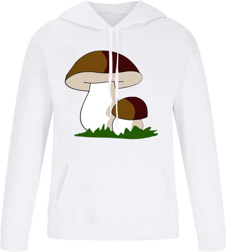Miniatura 4 de Shiyingl Trajes estampados para hombre, ajuste holgado, manga larga, lindos hongos, hawaianos, deportivos, casuales, deportivos, con capucha