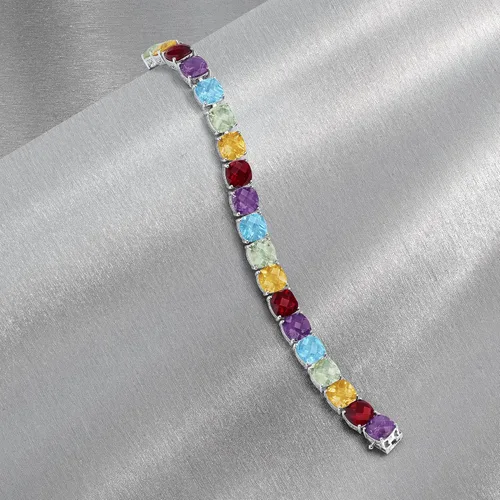 Miniatura 4 de Ross-Simons Pulsera de tenis de 50.00 quilates con piedras preciosas múltiples en plata de ley, Gema, multi