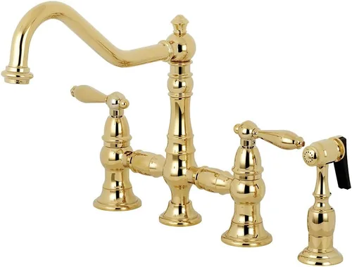 Miniatura 12 de Kingston Brass KS3277ALBS Grifo de cocina con rociador lateral, latón cepillado, 13.06 x 14.06 x 9.44 Cobrizo cepillado