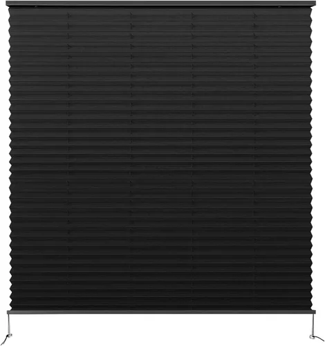 Miniatura 25 de Dulepax Persianas plisadas, 14 pulgadas de ancho x 24 pulgadas de largo, color negro, para caravana, remolques de viaje, ventana de autocaravana
