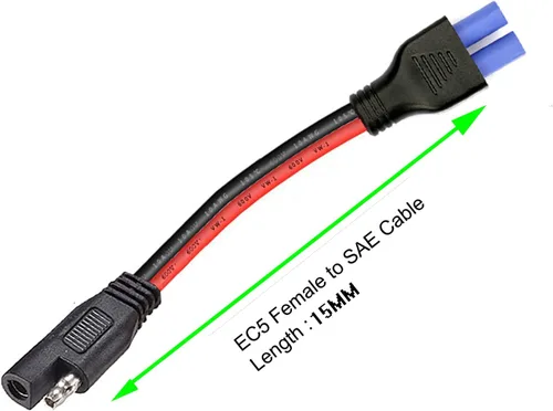Miniatura 2 de Conector hembra 10AWG Ec5 a SAE, paquete de 2 cables SAE a EC5 de alimentación automotriz, adecuado para batería solar de coche, 5.9 in