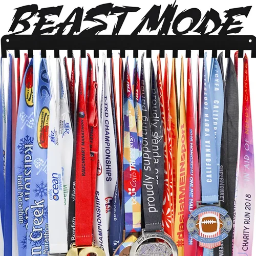 Medal Hanger Display - She Believed She Could She Did - Personalized Medal Holder for Sport Race Runner Sturdy Steel Metal Plaque Over 63 Medals